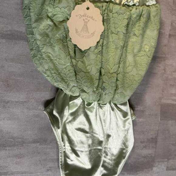 NWT Girls Size 8 Dollcake - "oh so girly" Showtime Green Romper - Picture 4 of 7